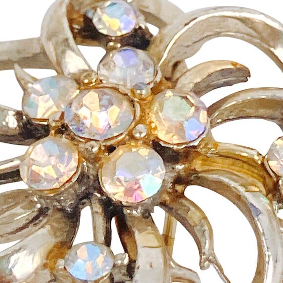 Vintage Scatter Pin Lot Rhinestone Faux Pearl 50s 60s Mid Century Brooches - Picture 5 of 10